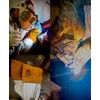 BOCOMAL Classic Welding Gloves,Grain Leather Muliti Tasks,14" Lined Leather Mig/Stick