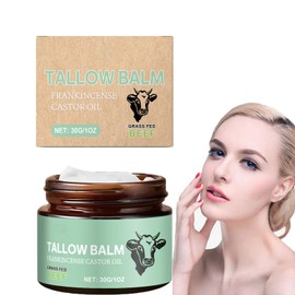 Rindertalg und Honigbalsam,Beef Tallow Skincare,Beef Tallow Creme,Talg Und Honigbalsam,Grasgefütterter Rindertalg mit Weihrauch und Rizinusöl,Talg- und Honigbalsam für Gesicht,Körper