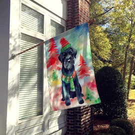 Caroline's Treasures DAC3625CHF Schnauzer Christmas House Flag Large Porch Sleeve Pole Decorative Outside Yard Banner Artwork Wall Hanging, Polyester, House Size, Multicolor