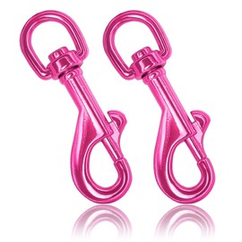 Ganzoo Carabiner Hook with Swivel L: 85 mm, Bolt Carabiner for Dog Leash, Pack of 2, Steel Carabiner, for Paracord 550 Dog Collar, Snap Carabiner Swivel Head, Zinc Alloy, Pink