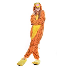 Venaster Adult’s Unisex Cosplay Pyjamas, Animal Cosplay Pyjamas, Jumpsuit, Playsuit, Costume, x-large, Tigger