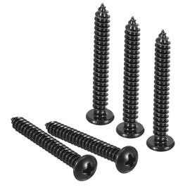 TA-VIGOR 50Pcs Self Tapping Screws, M5 Phillips Pan Head Screw, 40mm Round Head Tapping Screws, Stainless Steel Machine Wood Fasteners Bolts for Wood, Drywall, Furniture, Repairing, Black