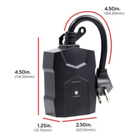 UltraPro Outdoor Light Timer, Dusk-to-Dawn, 2-Outlet Grounded, Simple Set, Ideal for Seasonal décor, Outdoor Lighting, Weather-Resistant, Works with LED, CFL, Incandescent, & Halogen Bulbs, 70303