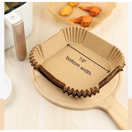 Air Fryer Disposable Paper Liners Square, Non-Stick Parchment, AirFryer Accessories for Baking Microwave Oven Frying Pan, Oil Proof, Water Proof (200PCS, 7.9inch)