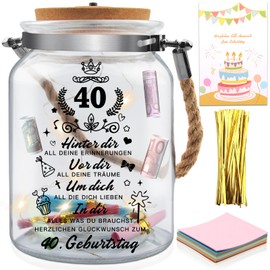 LED Bottle Light with Saying, 40th Birthday Gift for Women and Men, 40th Birthday Gift, Night Light Gifts Decoration, Gift Ideas for Birthday Table Decoration, LED Lighting Illuminated Decorative