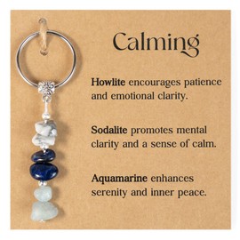Sensemory Crystal Keychain Calming Gifts For Women, Anxiety Healing Stress Relief Reduction Stones, Crystal Infused Therapeutic Gifts For Adults, Soothing Relaxation Present For Coworker, Friend, Boss