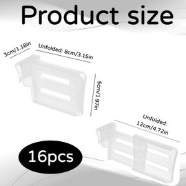 Pack of 16 Fridge Organiser, Fridge Organiser, Fridge Accessories, Freezer Organiser, Adjustable Fridge Divider Divider Clip, Side Door Storage Divider for Seasoning Packets, Drinks