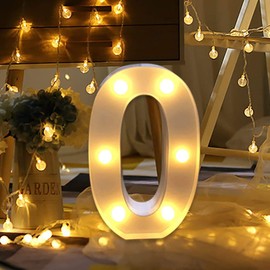 Guijiyi Number Light Sign Marquee Number Light Up Marquee 0-9 Digits Lights Sign for Night Light Standing for Home Party Bar Wedding Festival Birthday Decorations Xmas Gifts Decoration (0)