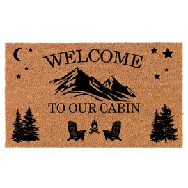 Welcome Doormat Coco Coir Door Mat Gift Welcome to Our Cabin (30" x 18")