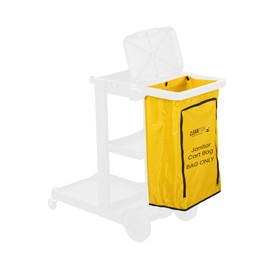 Restaurantware-Janitor CART Bag ONLY: Clean Tek Professional 16.93 x 10.63 x 29.53 Inch Janitorial Cart Bag, 1 Heavy-Duty Bag - Janitor Cart Sold Separately, Durable, Yellow Plastic Replacement Bag
