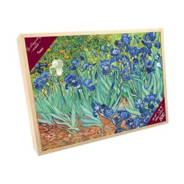 Rompecabezas de madera de 500 piezas para adultos, pinturas famosas de Van Gogh, regalos de lirios, rompecabezas de pintura decorativa (500 piezas)   