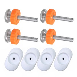 Pack of 4 Pressure Screws and 4 x Safety Wall Protection Pads, Baby Gate Screws, Pressure Screws, M10 x 90 mm Pressure Screws, Threaded Spindle Rods, Clamping Screw, Baby Gate Screw Grid for