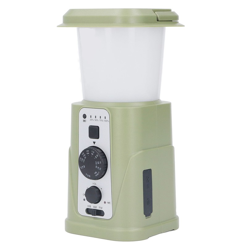 Camping Lamp Hand Cranked Solar Power Indicator LED IPX3 Waterproof