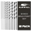 Extra Long 12inches Brad Point Wood Drill Bit Set (12