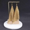 Atentuyi Boho Punk Metal Sequin Earrings Gold Long Drop Earrings