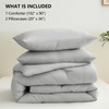 CozyLux Light Grey Comforter Set King Size, 3 Pieces Solid