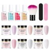RoseFlower Dipping Powder Nails Kit, 6 Colors Nude Dip Nails