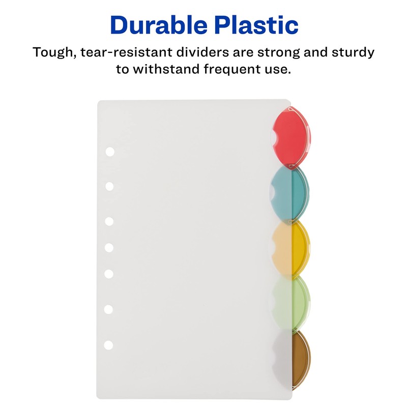 Avery Insertable Style Edge Plastic Mini Dividers for 3 Ring