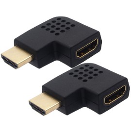 Audio Fan HDMI Converter Adapter Male to Female Terminal Direction 90 Degree Set of 2