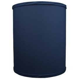 FenchelShades.com 10" Top Diameter x 10" Bottom Diameter 12" Height Fabric Drum Lampshade Washer Attachment (Linen Navy Blue)