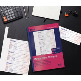 Better Office Products Cash Money and Rent Receipt Books, 4 Pack, Large Size, 2-Part Carbonless (White/Canary Yellow), 7-5/8 x 10-7/8 inches, 4 Sets per Page, 200 Sets per Book (800 Total Sets)