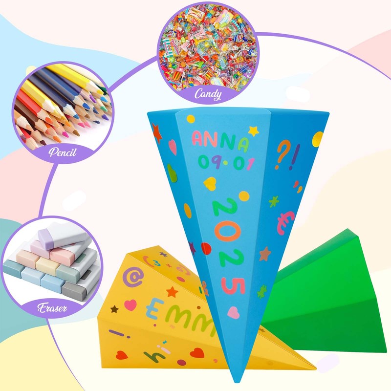 Draupnir Pack of 6 Sibling School Cones, 25 cm Small
