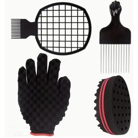 Set of 4 Hair Brush Sponge, Hair Sponge Curl Afro Set, Magic Curl Sponge, Hair Sponge Large
