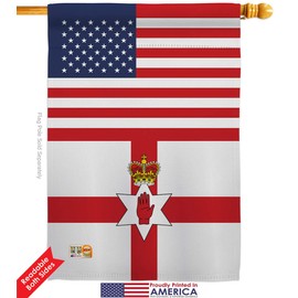Northern Ireland US Friendship House Flag Eagle Set Regional USA American Alliance World Country Particular Area Small Decorative Gift Yard Banner Double-Sided Made In 28 X 40