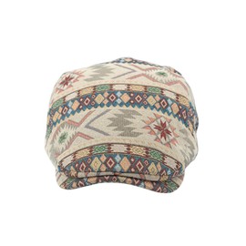 WITHMOONS Cotton Patchwork Newsboy Flat Hat Hunting Cap Cabbie Adjustable Cap YZ30267 (Beige)