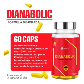 Cápsulas Dianabolic Masa Muscular Magra 60 Caps