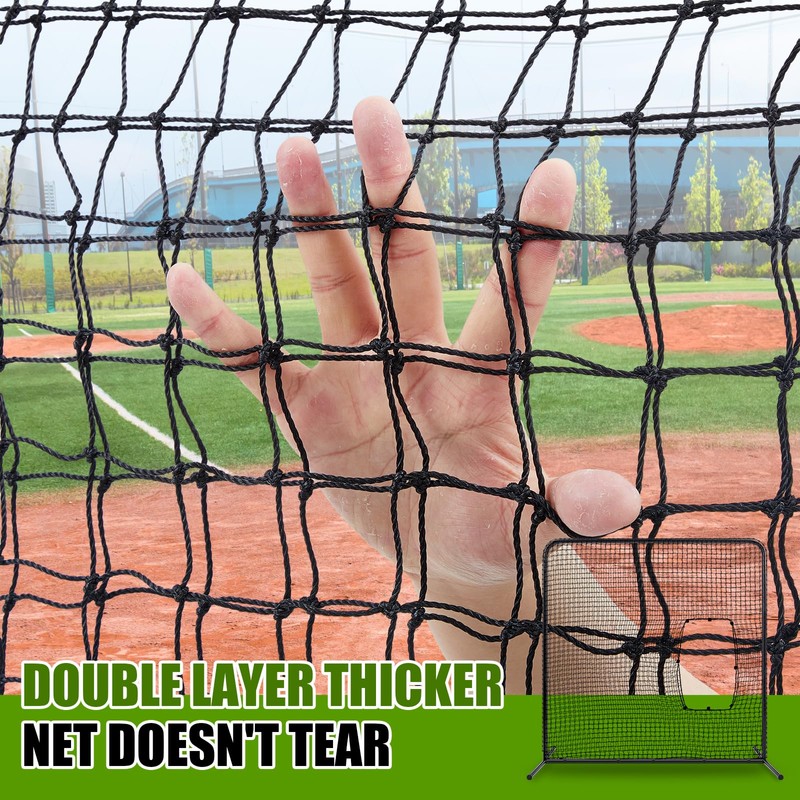 RoundFunny Baseball Pitching Net Screen 7ft x 7ft Softball Batting