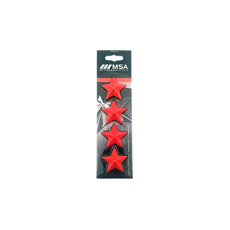 Set of 4 MSA Red Stars (Fits All MSA Wheel