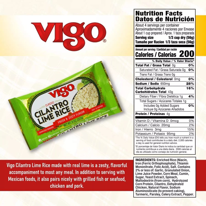 Vigo Cilantro Lime Rice - 8 oz (Pack of 3)