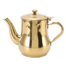 500ml Coffee Tea Kettle with a Filter Tea Infuser, Stainless Steel Seasoning Containing Tea Pot Kitchen Oil Pot for Hotels, Restaurants, Homes(Gold)