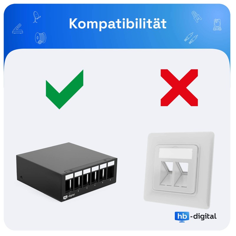 HB-DIGITAL Keystone Module with USB 2.0 BF/AF Socket | Multimedia