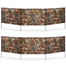 SmoothNovelty 2 Pcs Portable Ground Blinds for Deer Hunting Blind Camouflage 118 Inches x 27.6 Inches 3 Panel Blind with 4 Stakes for Easy Set up for Duck Turkey Hunting Spring Outdoor Shooting