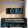 CherishMood 13" Large LED Digital Wall Clock, Remote Control, 10-Level