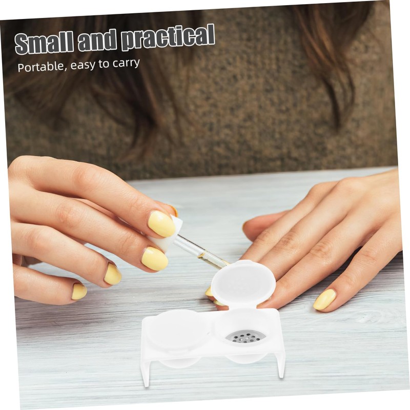 Ipetboom Double Cup Nail Dappen Dish Manicure Soaking Bowl for