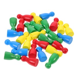 NUOBESTY 48Pcs Wooden Chess Figurines Chess Pawns Chess Pieces Wood Chess Pieces Figurine Pawn Tournament Chess Set for Chess Board Game Toys Peg People