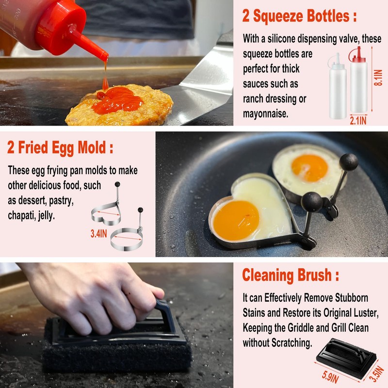 N NOBLE FAMILY 38PC Flat Top Grill Griddle Accessories Set