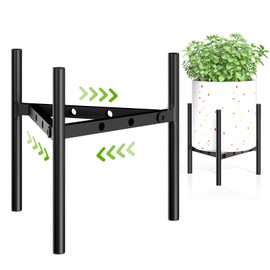 Gaoymsym Plant Stand Indoor Adjustable Pot Holders, Metal Plant Stand Outdoor, Anti-Rust Black Metal Plant Holder for Outdoor Corner and Indoor clearance ,Fits 8"-12" Pots, 9.5" Height, 1 Pack