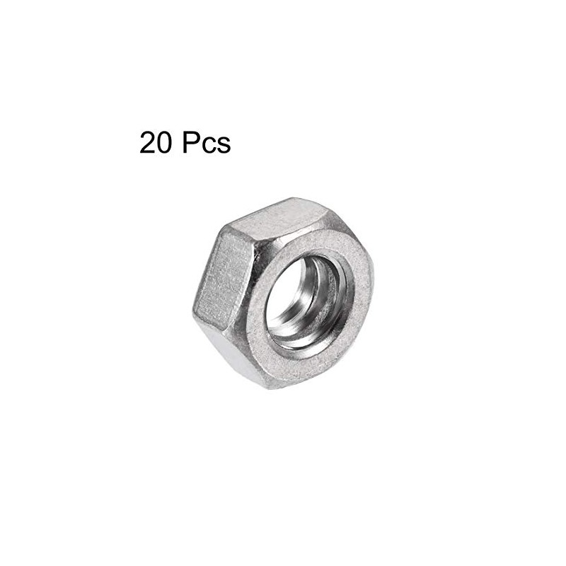 sourcingmap 3/16 inch-24 Hex Nut Stainless Steel Fastener 20pcs for