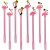 Maydahui 12PCS Flamingo Rollerball Pen Cute Cartoon Animal Pens Pretty Crown Design Black Gel Ink for Party Favors Office School Student Supplies
