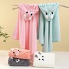 Kids' Hooded Beach Bath Robe - Absorbent Coral Fleece Free Size/Pink 3ea