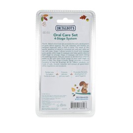 Dr. Talbot's Oral Care Set with Stand; 4-Stage System with 1 Silicone Finger Massager, 2 Massaging Brushes, 1 Soft Nylon Bristle Toddler Toothbrush; 0+ Months, Blue & Aqua