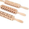 3Pcs Wooden Embossed Rolling Pin Cute Christmas Pattern Engraved Embossing