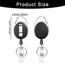 2 Pack Buckle Retractable Badge Holder Heavy Duty Retractable Badge Holder Reel Retractable Name Tag Lanyard for Keychain Office Id Card Suitable for Office Workers Students Faculty