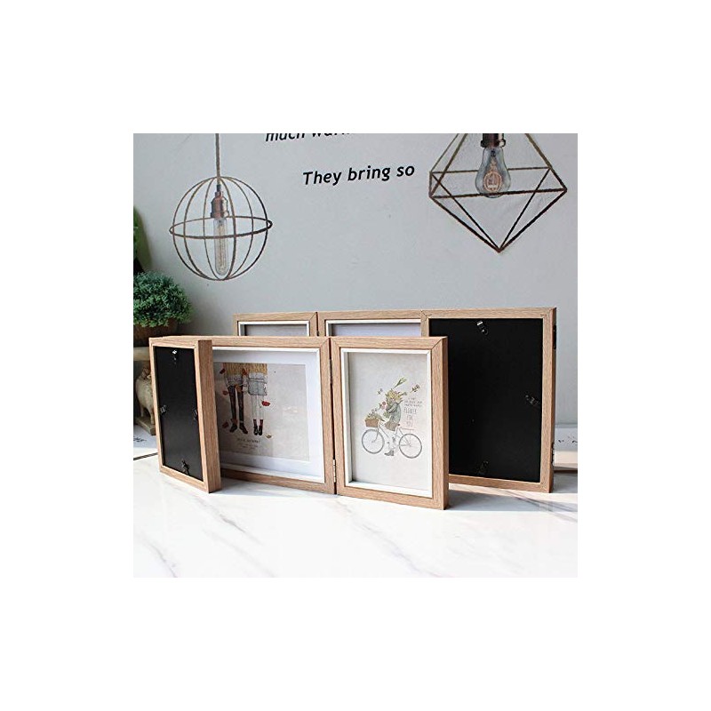 3 Picture Frame Collage Photo Frames Rustic Wood Hinged Folding