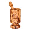 Mortar Height 12 cm Olive Wood Mortar Pestle Cylindrical Wood