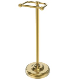 Toilet Paper Holder Stand,Free Standing Toilet Paper Holder,Modern Post Pivoting Toilet Paper Stand with Stable Weighted Base,SUS304 Stainless Steel Tissue Roll Holder Stand for Bathroom,Brushed Gold